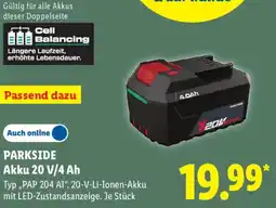 Lidl PARKSIDE Akku 20 V/4 Ah Angebot