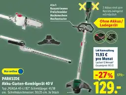 Lidl PARKSIDE Akku-Garten-Kombigerät 40 V Angebot
