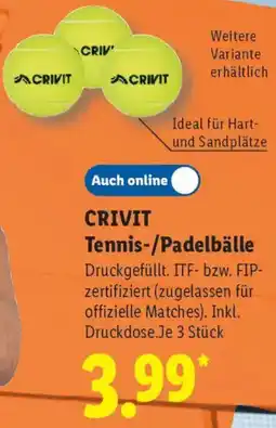 Lidl CRIVIT Tennis-/Padelbälle Angebot