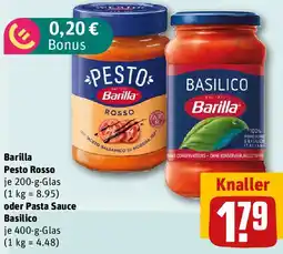 REWE Barilla Pesto Rosso oder Pasta Sauce Basilico Angebot