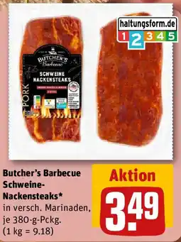 REWE Butcher's Barbecue Schweine Nackensteaks Angebot