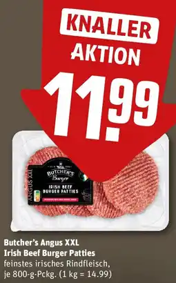 REWE Butcher's Angus XXL Irish Beef Burger Patties Angebot