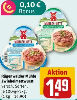 REWE Rügenwalder Mühle Zwiebelmettwurst Angebot