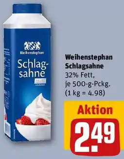 REWE Weihenstephan Schlagsahne Angebot