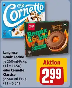 REWE Langnese Remix Cookie oder Cornetto Classico Angebot