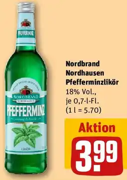 REWE Nordbrand Nordhausen Pfefferminzlikör Angebot