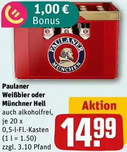 REWE Paulaner Weißbier oder Münchner Hell Angebot