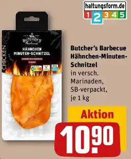 REWE Butcher's Barbecue Hähnchen-Minuten Schnitzel Angebot
