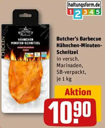 REWE Butcher's Barbecue Hähnchen-Minuten Schnitzel Angebot