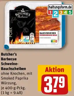 REWE Butcher's Barbecue Schweine Bauchscheiben Angebot
