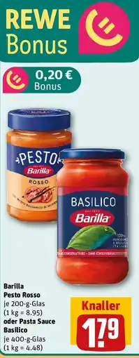 REWE Barilla Pesto Rosso oder Pasta Sauce Basilico Angebot