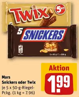 REWE Mars Snickers oder Twix Angebot