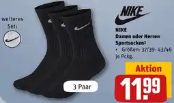 REWE NIKE Damen oder Herren Sportsocken Angebot