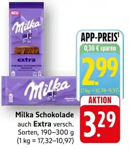 SBK Milka Schokolade auch Extra Angebot