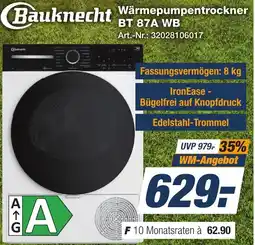 Expert Technomarkt Bauknecht Wärmepumpentrockner BT 87A WB Angebot