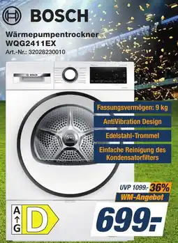 Expert Technomarkt BOSCH Wärmepumpentrockner WQG2411EX Angebot