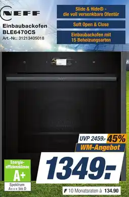 Expert Technomarkt NEFF Einbaubackofen BLE6470CS Angebot