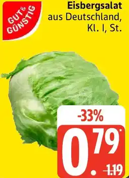 Edeka GUT & GÜNSTIG Eisbergsalat Angebot