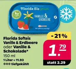 NETTO Florida eis vanille & erdbeere oder vanille & schokolade Angebot
