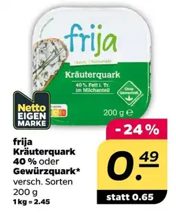 NETTO Netto eigenmarke frija kräuterquark 40 % oder gewürzquark Angebot