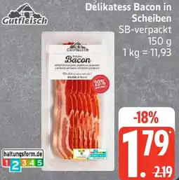 Edeka Gutfleisch Delikatess Bacon in Scheiben Angebot