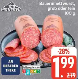 Edeka Gutfleisch Bauernmettwurst, grob oder fein Angebot