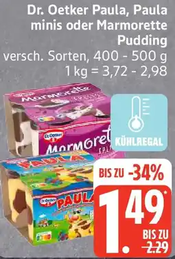 Edeka Dr. Oetker Paula, Paula minis oder Marmorette Pudding Angebot