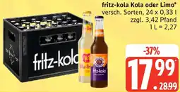 Edeka fritz-kola Kola oder Limo Angebot