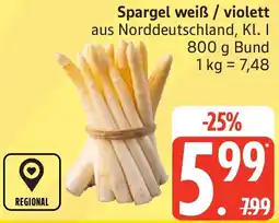 Edeka Spargel weiß/ violett Angebot