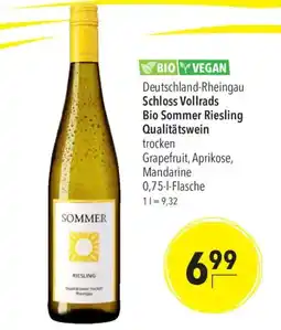 CITTI Markt Schloss Vollrads Bio Sommer Riesling Qualitätswein Angebot