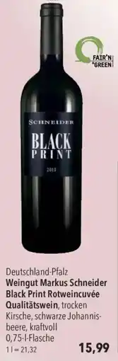 CITTI Markt Weingut Markus Schneider Black Print Rotweincuvée Qualitätswein Angebot