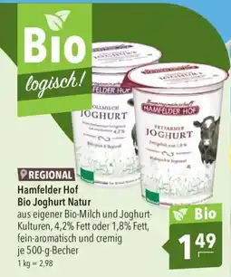 CITTI Markt Hamfelder Hof Bio Joghurt Natur Angebot