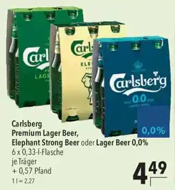 CITTI Markt Carlsberg Premium Lager Beer, Elephant Strong Beer oder Lager Beer 0,0% Angebot