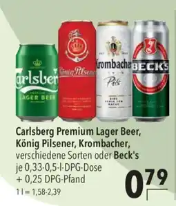 CITTI Markt Carlsberg Premium Lager Beer, König Pilsener, Krombacher oder Beck's Angebot