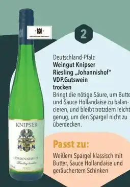 CITTI Markt Weingut Knipser Riesling Johannishof VDP.Gutswein trocken Angebot