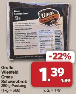 Famila Nord West Große Wietfeld Omas Schwarzbrot Angebot