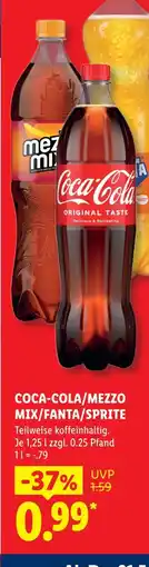 Lidl Coca-cola/mezzo mix/fanta/sprite Angebot