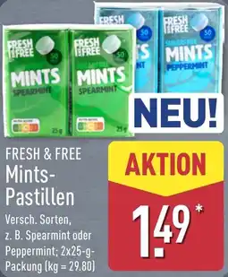 Aldi Nord FRESH & FREE Mints- Pastillen Angebot