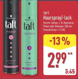 Aldi Nord TAFT Haarspray/-lack Angebot