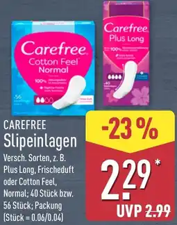 Aldi Nord CAREFREE Slipeinlagen Angebot