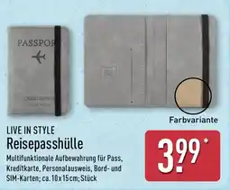 Aldi Nord LIVE IN STYLE Reisepasshülle Angebot
