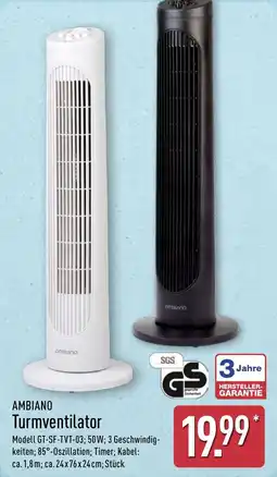 Aldi Nord AMBIANO Turmventilator Angebot