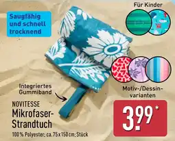 Aldi Nord NOVITESSE Mikrofaser- Strandtuch Angebot