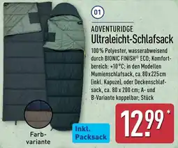 Aldi Nord ADVENTURIDGE Ultraleicht-Schlafsack Angebot