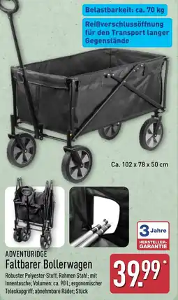 Aldi Nord ADVENTURIDGE Faltbarer Bollerwagen Angebot