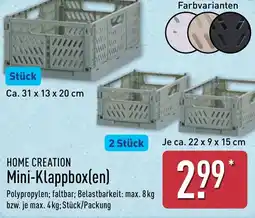 Aldi Nord HOME CREATION Mini-Klappbox(en) Angebot