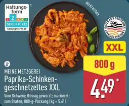 Aldi Nord MEINE METZGEREI Paprika-Schinken- geschnetzeltes XXL Angebot