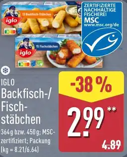 Aldi Nord IGLO Backfisch-/ Fischstäbchen Angebot