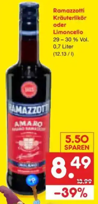 Ramazzotti Kräuterlikör oder Limoncello