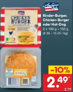 Netto Marken-Discount American Style Rinder-Burger, Chicken-Burger oder Hot-Dog Angebot